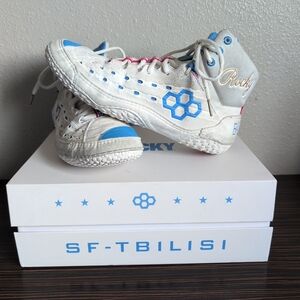 Rudis SF TBILISI Rocky Balboa Wrestling Shoes Mens 9.5 White Rocky Champion